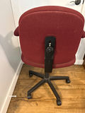 Red fabric office chair with armrests - thumbnail 3 of 3