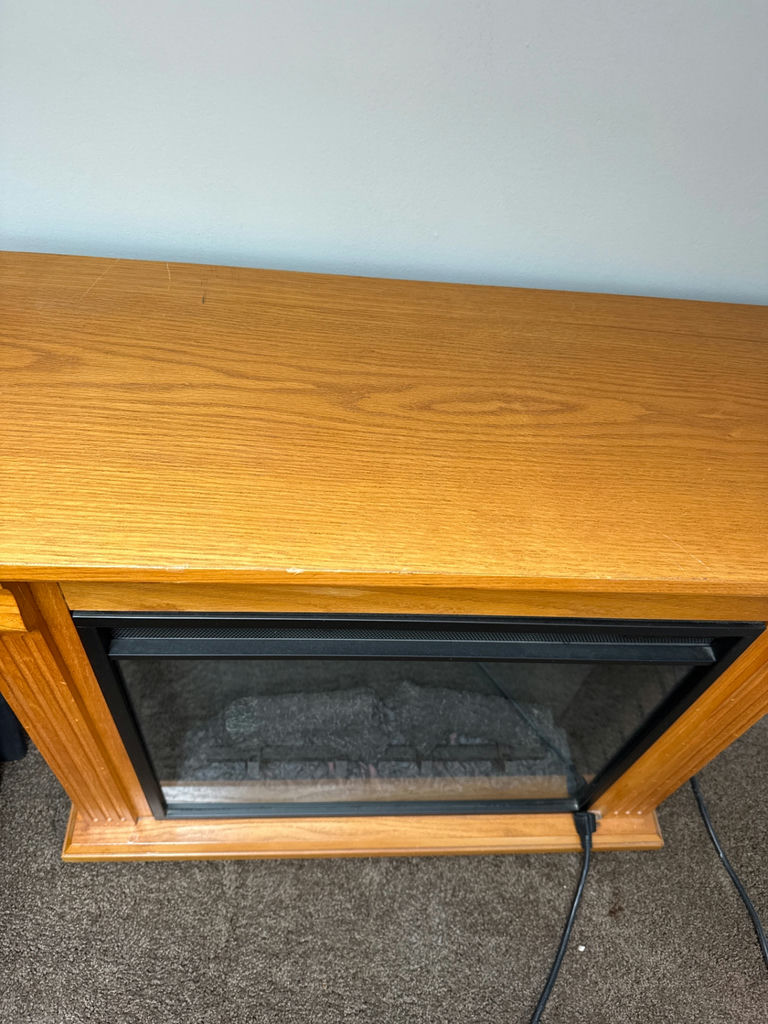 Wooden mantel electric fireplace - image 3 of 3