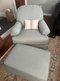 Ethan Allen Swivel Rocking Chair with Matching Rolling Ottoman - thumbnail 2 of 2