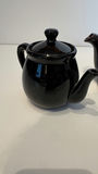 Vintage Single-Serving Ceramic Teapot Lot - Set of 2, Glossy Chocolate Brown & Black Glaze - thumbnail 5 of 8