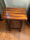 Set of Two Matching Dark Wood Mission-Style Counter-Height Stools / Dining Chairs - thumbnail 2 of 6