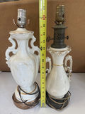 Vintage Ceramic Table Lamps With Floral And Gilt Decoration - thumbnail 3 of 3