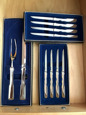 Vintage Towle "Byfield" Stainless Steel Steak Knives & Serving Utensils (10-Piece Set in Original Box) - Image 1 of 4