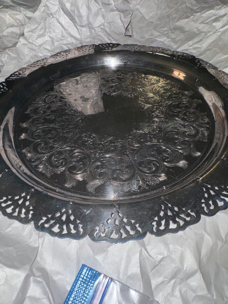 Set of Two Silver Platters - image 2 of 4