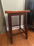 Set of Two Matching Dark Wood Mission-Style Counter-Height Stools / Dining Chairs - thumbnail 3 of 6