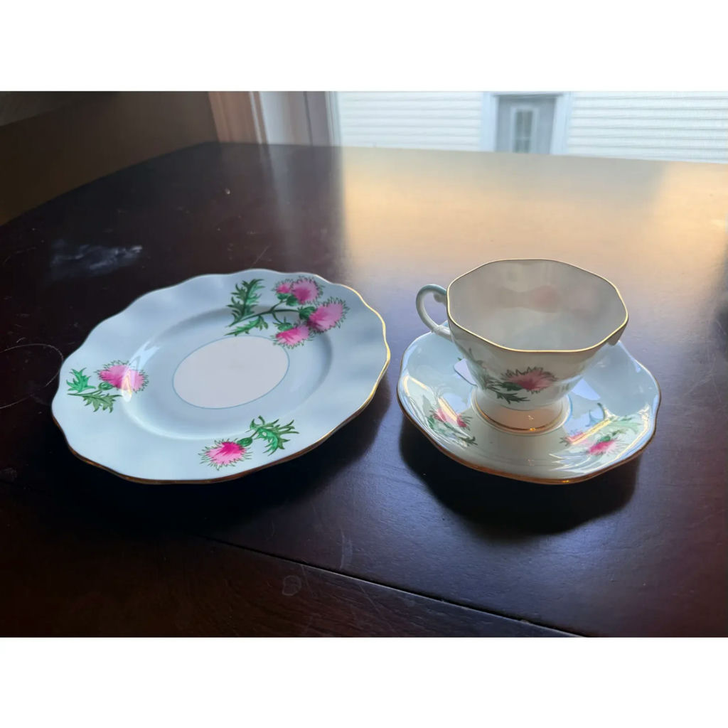 EB Foley “Thistle” Three Piece Tea Set - image 2 of 2