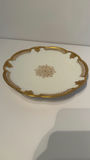 Antique AK CD Limoges France Porcelain Plate - 24K Gold Encrusted Scalloped Rim & Central Medallion, c. 1900 - thumbnail 1 of 3