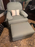Ethan Allen Swivel Rocking Chair with Matching Rolling Ottoman - thumbnail 1 of 2