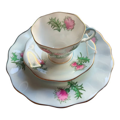 EB Foley “Thistle” Three Piece Tea Set - Image 1 of 2