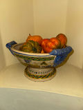 Large Centerpiece Majolica Style Pedestal Bowl Bundled with Fall Decor - thumbnail 3 of 3