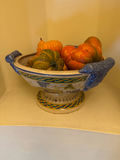 Large Centerpiece Majolica Style Pedestal Bowl Bundled with Fall Decor - thumbnail 2 of 3