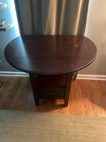 Drop-Leaf Dining Table with Integrated Storage Drawer and Under-Shelf - thumbnail 1 of 6