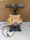 Hand-Painted Floral Table Lamp With Ornate Base - thumbnail 2 of 2