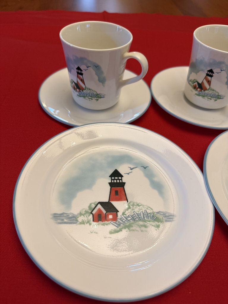 Corelle Lighthouse Pattern Cups, Saucers, and Plates (4 each) - image 2 of 7