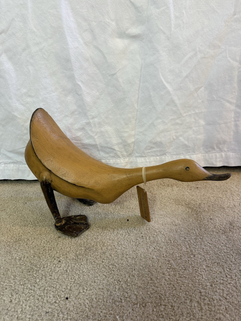 Three wooden bird sculptures: two ducks and a raven - image 2 of 11