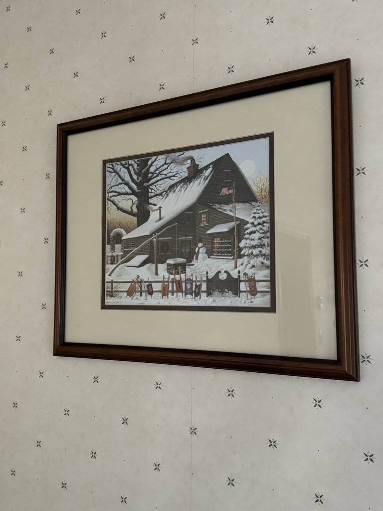 Framed Snowy Day Scene Wall Art - image 1 of 7