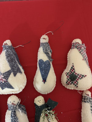 Vintage Fabric Snowman Christmas Ornaments - Image 1 of 6