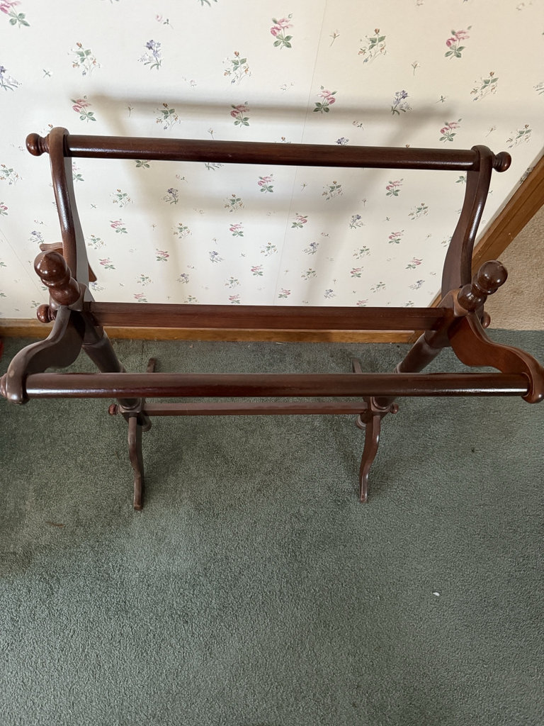 Wooden blanket rack with velvet quilts - image 2 of 6