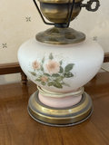 Vintage Hurricane Lamp with Pink Rose Motif - thumbnail 4 of 8
