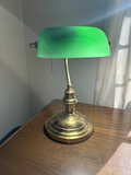 Two vintage banker’s lamps with green glass shades - thumbnail 1 of 6