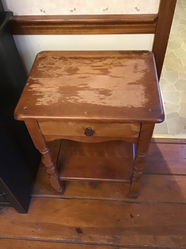 Small maple side table with drawer - image 1 of 3