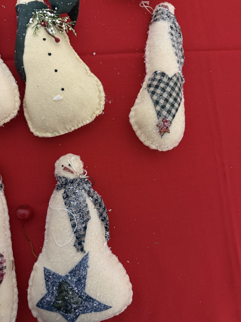 Vintage Fabric Snowman Christmas Ornaments - image 3 of 6