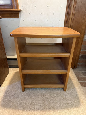 Small wooden table with three shelves - Image 1 of 8