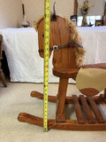 Wooden rocking horse with fur mane and saddle - thumbnail 5 of 7