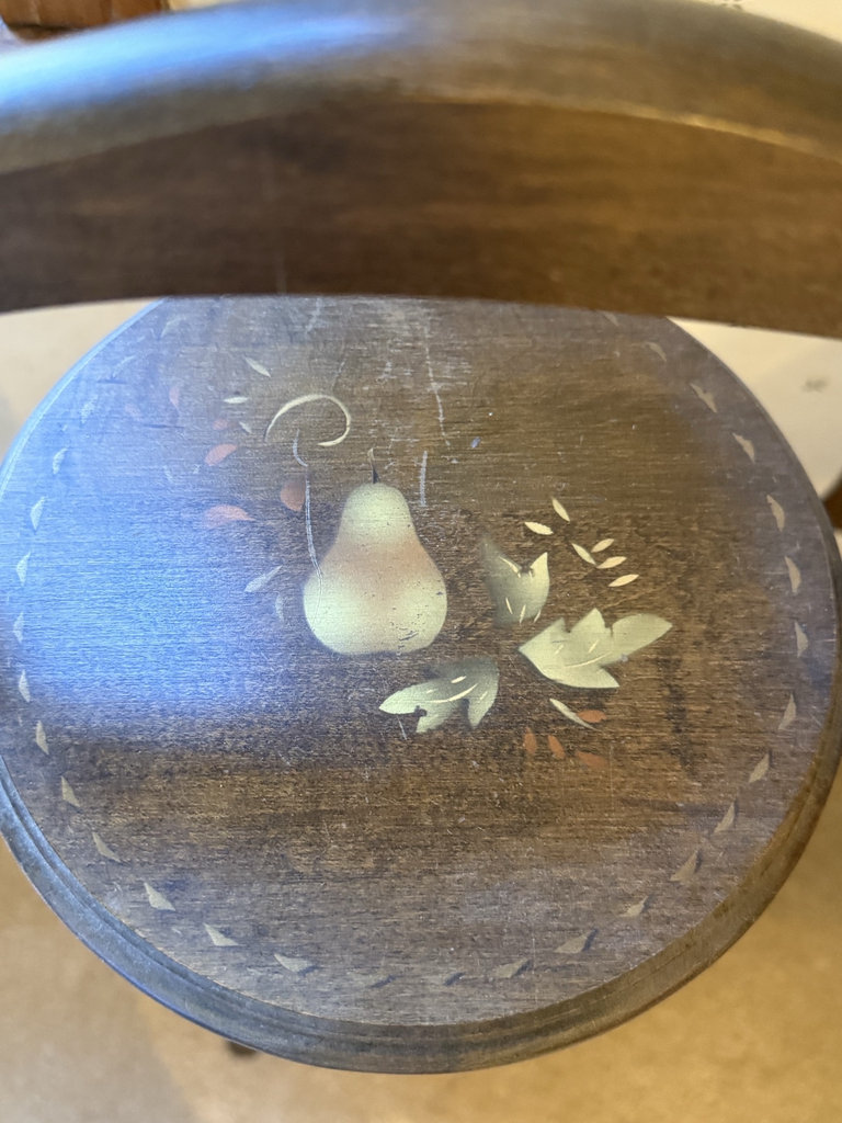 Vintage three-tier wooden stand with fruit motif - image 3 of 9
