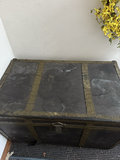 Antique steamer trunk with brass hardware - thumbnail 2 of 5
