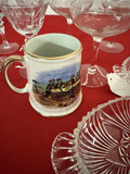 Crystal glassware set with etched goblets and a train mug - thumbnail 2 of 7
