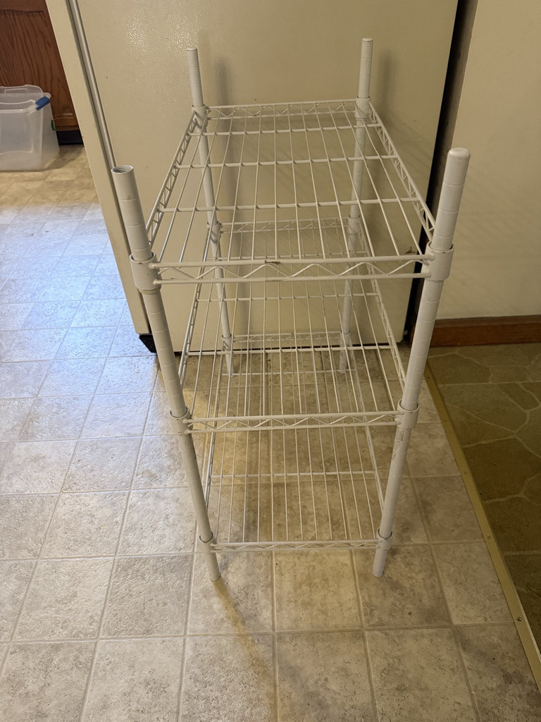 White metal 3-shelf wire rack - image 2 of 5