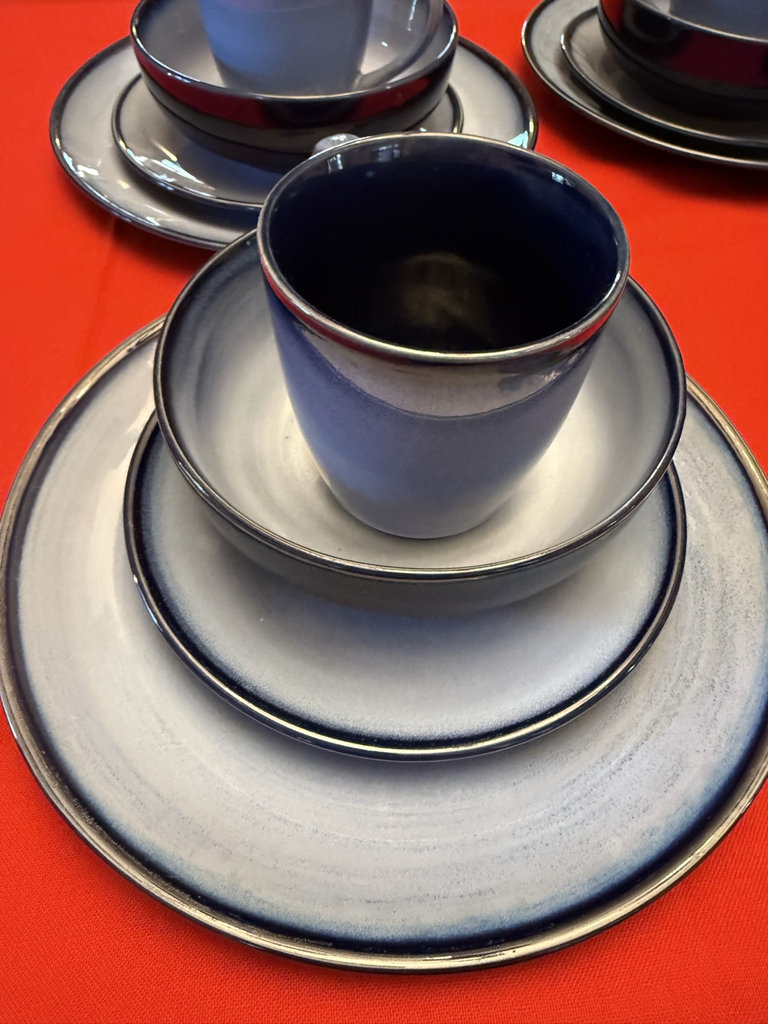 Sango Now Blue dinnerware set for four - image 2 of 6