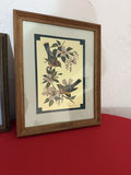 Framed winter village scene and bird-and-flower print - thumbnail 2 of 9