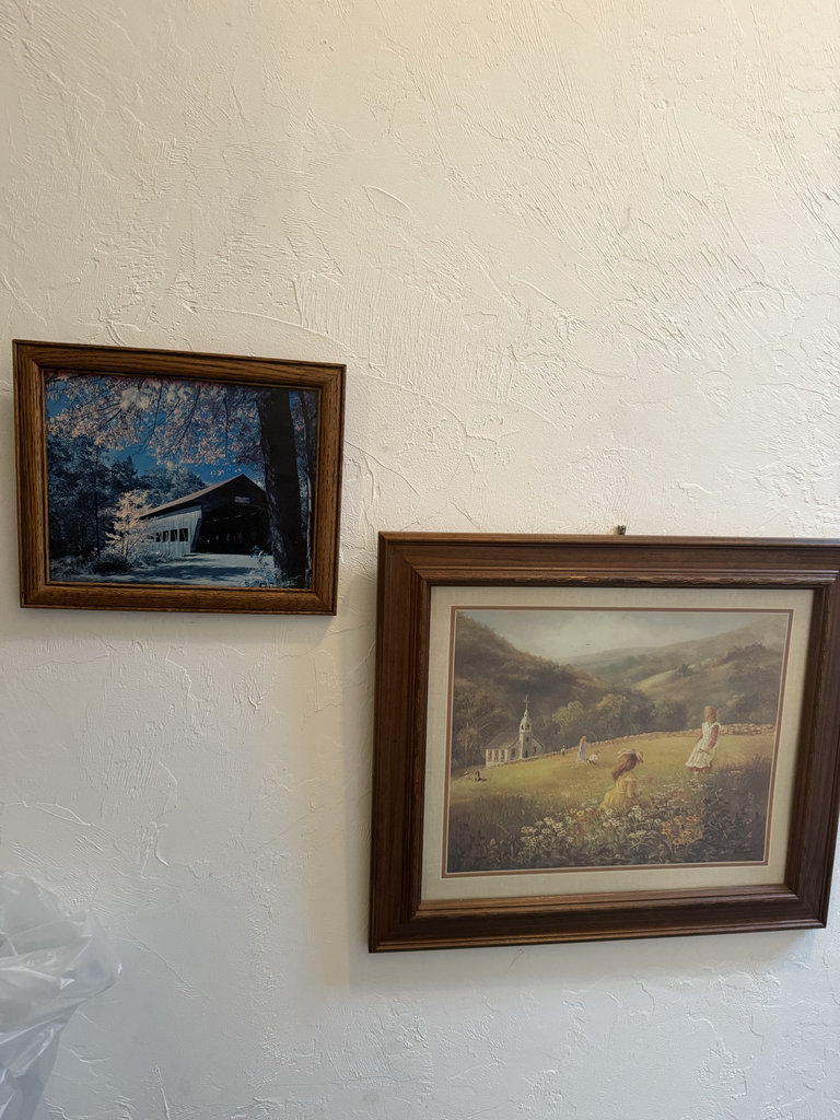 Framed artwork with handwritten note and labeled tag - image 4 of 6