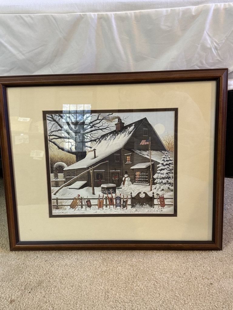 Framed Snowy Day Scene Wall Art - image 2 of 7
