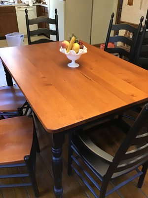 Dining Table with Ladder-Back Chairs - Image 1 of 5
