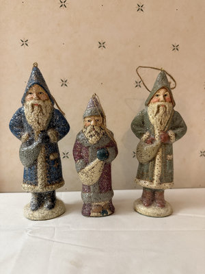 Three vintage-inspired Belsnickel Santa ornaments - Image 1 of 4