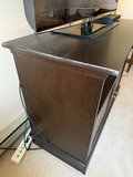 Dark wood entertainment console with Samsung TV - thumbnail 3 of 7