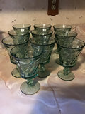 Fostoria Jamestown green water glasses (set of 10) - thumbnail 1 of 3
