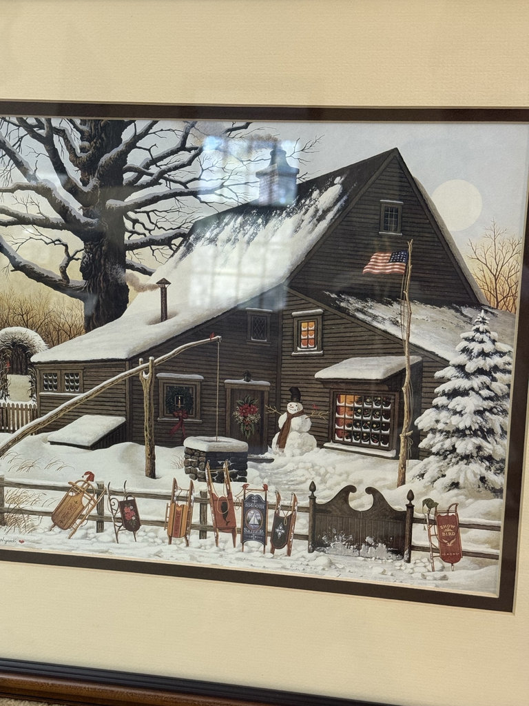 Framed Snowy Day Scene Wall Art - image 3 of 7