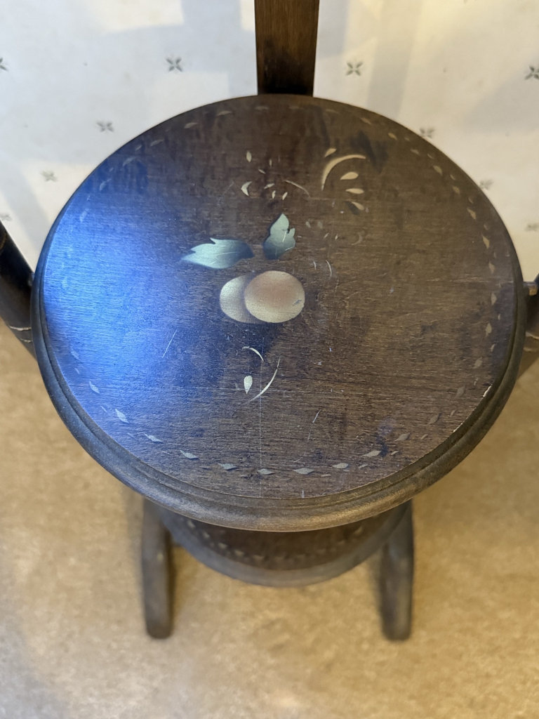 Vintage three-tier wooden stand with fruit motif - image 4 of 9