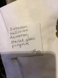 Three wooden Halloween decorations and a stained glass pumpkin - thumbnail 2 of 3