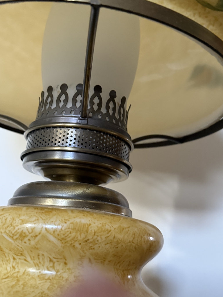 Vintage Double Floral Ceramic Table Lamp - image 4 of 7