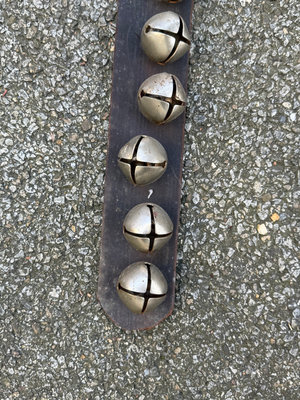 Vintage leather sleigh bell strap - Image 1 of 5