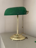 Two vintage banker’s lamps with green glass shades - thumbnail 3 of 6