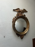 Ornate eagle-topped oval wall mirror - thumbnail 1 of 5