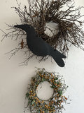 Twig wreath with crow silhouette and berry wreath - thumbnail 1 of 5