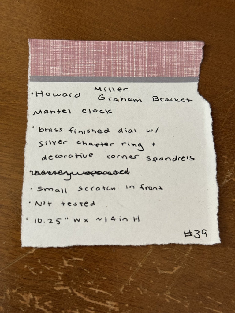 Howard Miller mantel clock with brass dial - image 9 of 10