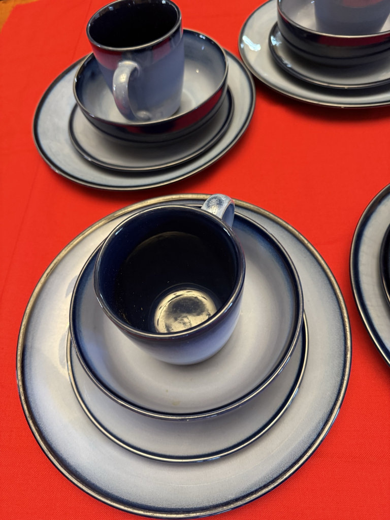 Sango Now Blue dinnerware set for four - image 3 of 6
